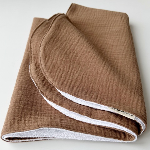 Непромокаемая пеленка муслин "Молочный шоколад"