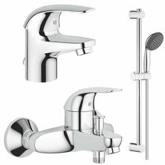 Комплект смесителей с душевым гарнитуром Grohe Euroeco 125054 фото