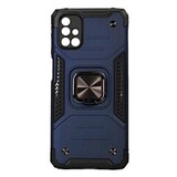 Противоударный чехол Strong Armour Case с кольцом для Samsung Galaxy M51 (Темно-синий)