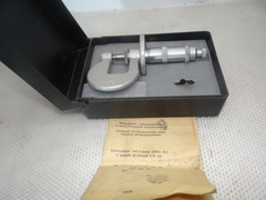 Микрометр листовой МЛ-10 (0-10мм.) Цена деления 0,01мм. (циферблат) с хранения СССР