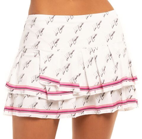 Теннисная юбка Lucky in Love Core Signature Pleat Tier Skirt - white