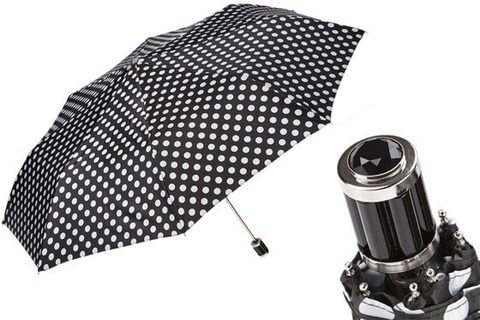 Зонт складной Pasotti - Black and White Polka Dots Folding