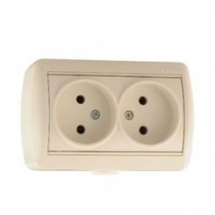 Розетка 2-я с/з Lezard Nata накл керамика закрытая