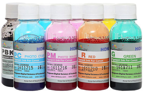 Набор пигментных чернил DCtec серии 193650 из 8 цветов по 100 мл