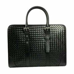 Кожаный портфель Bottega Veneta Intrecciato на молнии с плечевым ремнем