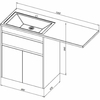 Aquanet 239215 Тумбас раковиной Токио 130 L напольная 1 ящик 2 фасада цвет белый глянец (239215)