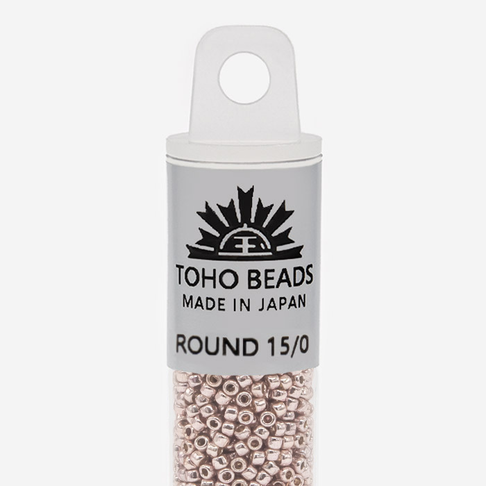 Японский бисер TOHO Round 15/0 (№PF552), непрозрачный глянцевый с металлическим блеском