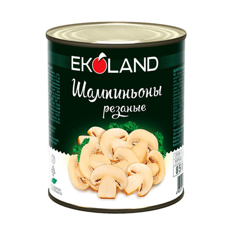 Шампиньоны резаные Ekoland жб 850мл