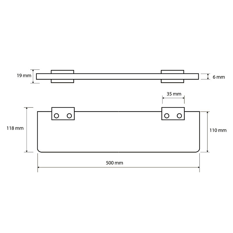полка Bemeta из стекла 500 мм
