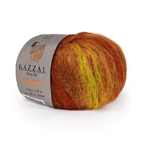 GAZZAL Queen (35% полиэстер, 35% акрил, 15% шерсть, 15% металлик, 50гр/100м)