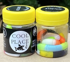 Форелевая силиконовая приманка COOL PLACE BUK FLOATING STRETCH цвет MIX 3  ( плавающая/ тянущаяся ) 65 мм/ 7 шт в банке.