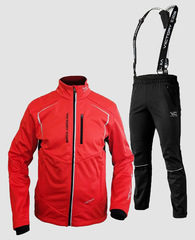 Утеплённый лыжный костюм 905 Victory Code Win Tempo Active Red с лямками мужской