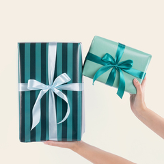 Упаковочная бумага, Полоски, Зеленый, 80 г, 2 ст, 0,7*1 м, 5 листов