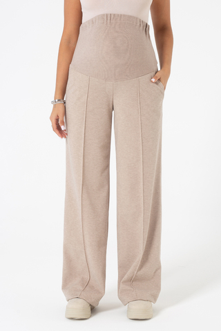 Брюки для беременных 17472 бежевый меланж