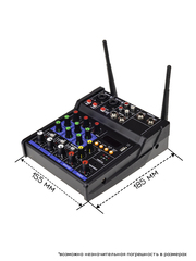 Микшер 4-полосный с беспроводными микрофонами с Bluetooth и USB TKL R2