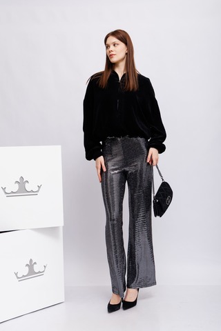 Oui Брюки из сверкающей расшитой ткани