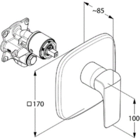 Смеситель для душа наружная часть Kludi AMEO хром
