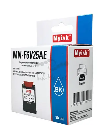 Картридж Myink 652XL F6V25AE для HP DJ Advantage 2135, 3635, 3835, 4535, 4675 Black (18ml)