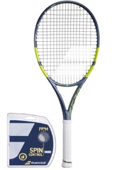 Теннисная ракетка Babolat Pure Aero Team Gen-9 - metallic dark forest/yellow + струны