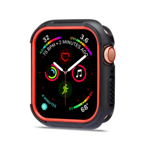 Силиконовый чехол Sport Case для Apple Watch 40 мм (Черный с красным)