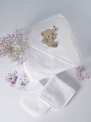 Набор полотенец для новорожденных 120х120 Claire Batiste Atelier Honey Girl с капюшоном
