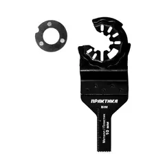 Насадка для МФИ ПРАКТИКА режущая пазовая прямая, BiM, по металлу и дереву, 10 мм, мелкий з (240-164)