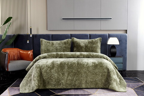 Покрывало 240x260 Sofi De MarkO Деварта оливково-зеленое
