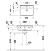 Duravit D-Neo Раковина накладная 550х440  мм, с переливом, с 1 отв. под смеситель,  с WonderGliss, цвет: белый 23665500001