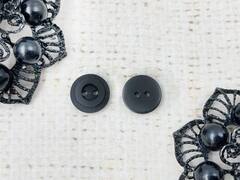 Пуговицы, d 1,1 см, 2 прокола, чёрный