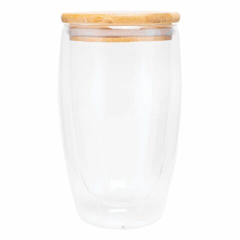 Стакан с двойными стенками BAMBOO ART L, термостойкий, объем ок. 450 ml