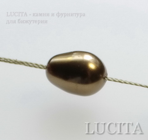 5821 Хрустальный жемчуг Сваровски Crystal Antique Brass  грушевидный 11х8 мм ()