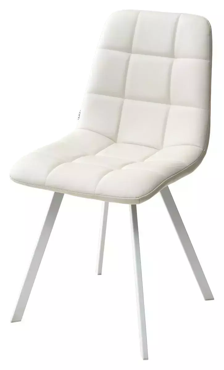 Стул CHILLI SQUARE HK017-01 светло-бежевый, PU/ белый каркас М-City