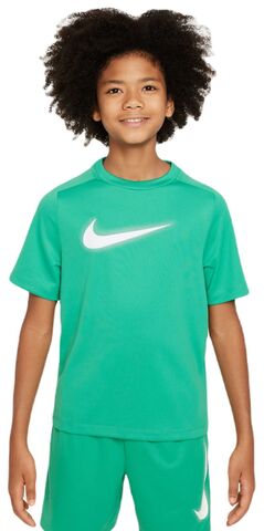 Детская теннисная футболка Nike Kids Dri-Fit Multi+ Top - stadium green/white
