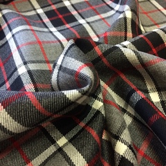 Ткань  шерсть тартан клетка  серая 3170