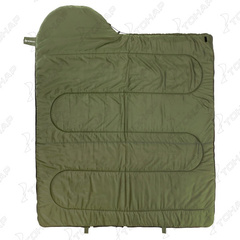 Спальный мешок NISUS TRAVEL Wide Plus 400 (220х106, Hollowfiber, зелёный)