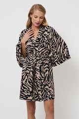 Халат женский вискоза ARUELLE SHERRY_Капучино + черный