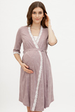 Комплект для беременных и кормящих с халатом и сорочкой 11028 капучино