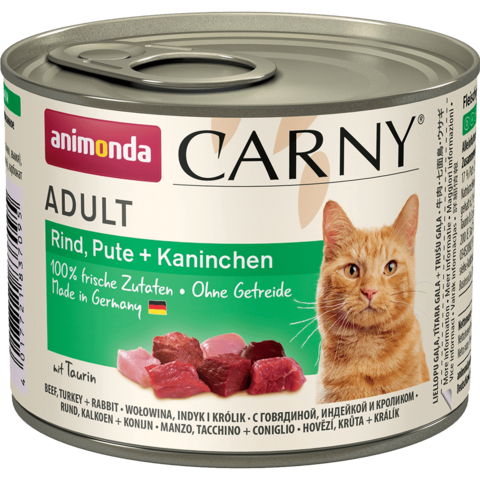 Animonda Carny Adult консервы с говядиной, индейкой и кроликом для взрослых кошек 200г