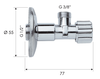 Remer 1171238 вентиль углов 1/2"- 3/8" ?ручка RR 1171238, шт
