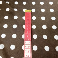 Мерный лоскут 1, 2 м шелк коричневый с белым горохом 1176