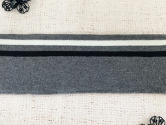 Подвязы трикотажные, ш. 6,5 см, L 121 см, тёмно-серый с чёрным/белым