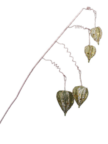 Веточка физалис 13х76см ChristmasDeLuxe оливковая