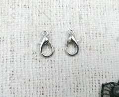 Замок карабин для бус, р. 15 мм, никель