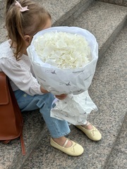 Букет моно из гортензии в белом оттенке