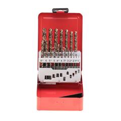 Набор сверл по металлу 1-10мм 19шт DIN338 (UNI) HSSE-Co5 Ruko 228214