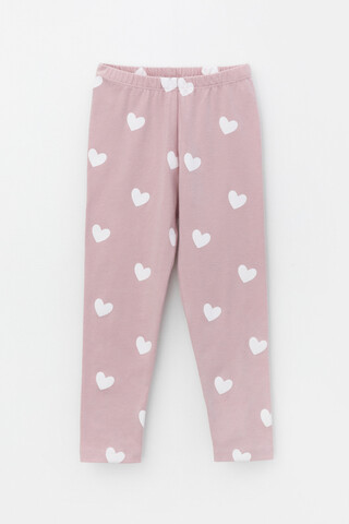 брюки  для девочки  КР 4074/розово-сиреневый,сердечки