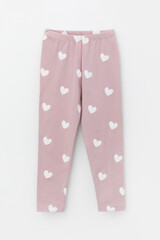 брюки  для девочки  КР 4074/розово-сиреневый,сердечки