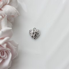 Подвеска с Сердце фактурное, 13*12 мм, родий, П106