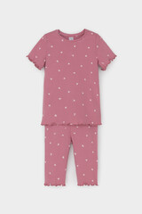 пижама  для девочки  К 1632/пепельная роза,мини листики