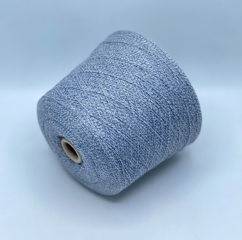 Loro Piana, Cashmere 2/27 1350м, 100%Кашемир, Светло-синий+молочный,мулине, 37962